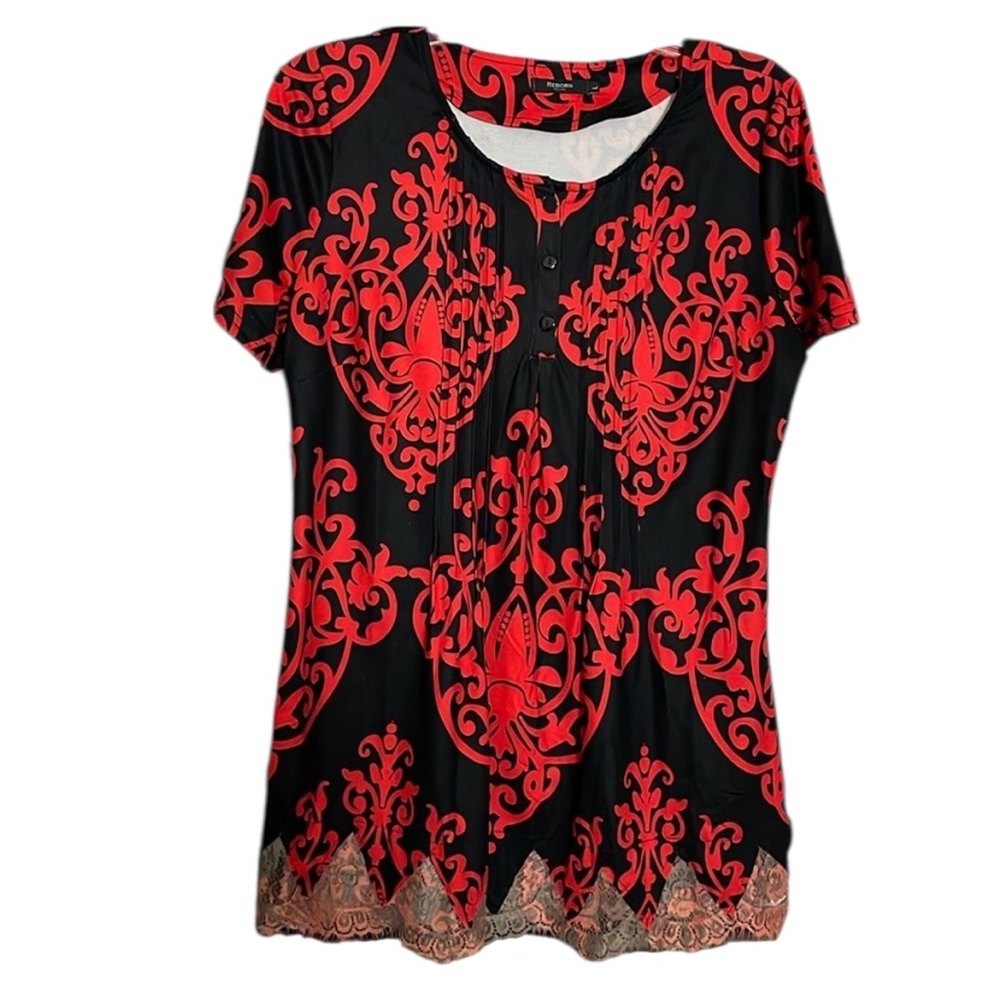 Women’s size large reborn black and red top